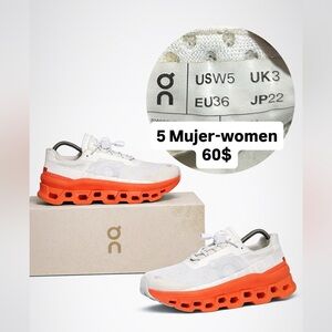 On Running Women's Sneakers in White and Orange
